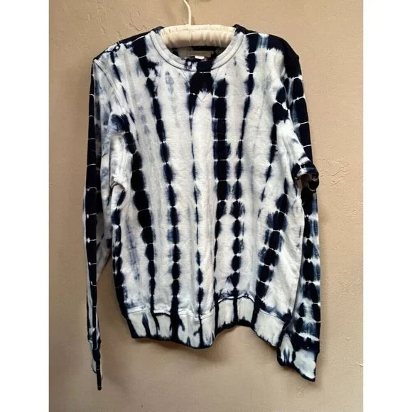 Outerknown Women Small Remote Surf Break T-Shirt Long Sleeve Tie Dye Blue Casual - Picture 1 of 9